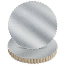 Juvale 10-Inch Scalloped Silver Cake Boards - 10 in, 12-Pack - Silver Decorative Cake Rounds & Cardboard Bases - Foil Platter