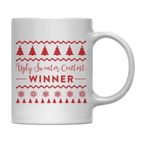 Koyal Wholesale 11oz. Funny Christmas Coffee Mug Gag Gift, Ugly Sweater Contest Winner, 1-Pack