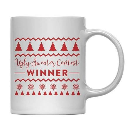 Andaz Press 11oz. Funny Christmas Coffee Mug Gag Gift, Ugly Sweater Contest Winner,