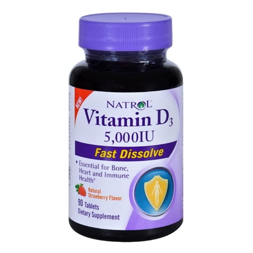 Natrol Vitamin D3 Fast Dissolve Bone And Joint Health Strawberry 5000