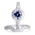 thumbnail image 4 of Simulated Diamond Tanzanite Purple Wedding Engagement Ring Set Solitaire Silver Bridal Set for Women Size 10, 4 of 5