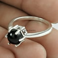 thumbnail image 2 of Natural Black Onyx Women Ring, Real 925 Sterling Silver, Beautiful Ring, Statement Ring, Engagement Ring, Black Stone Round Ring, Solitaire Ring, Pinky Ring, Mothers Day Gift Ring (Black Onyx, 7), 2 of 5