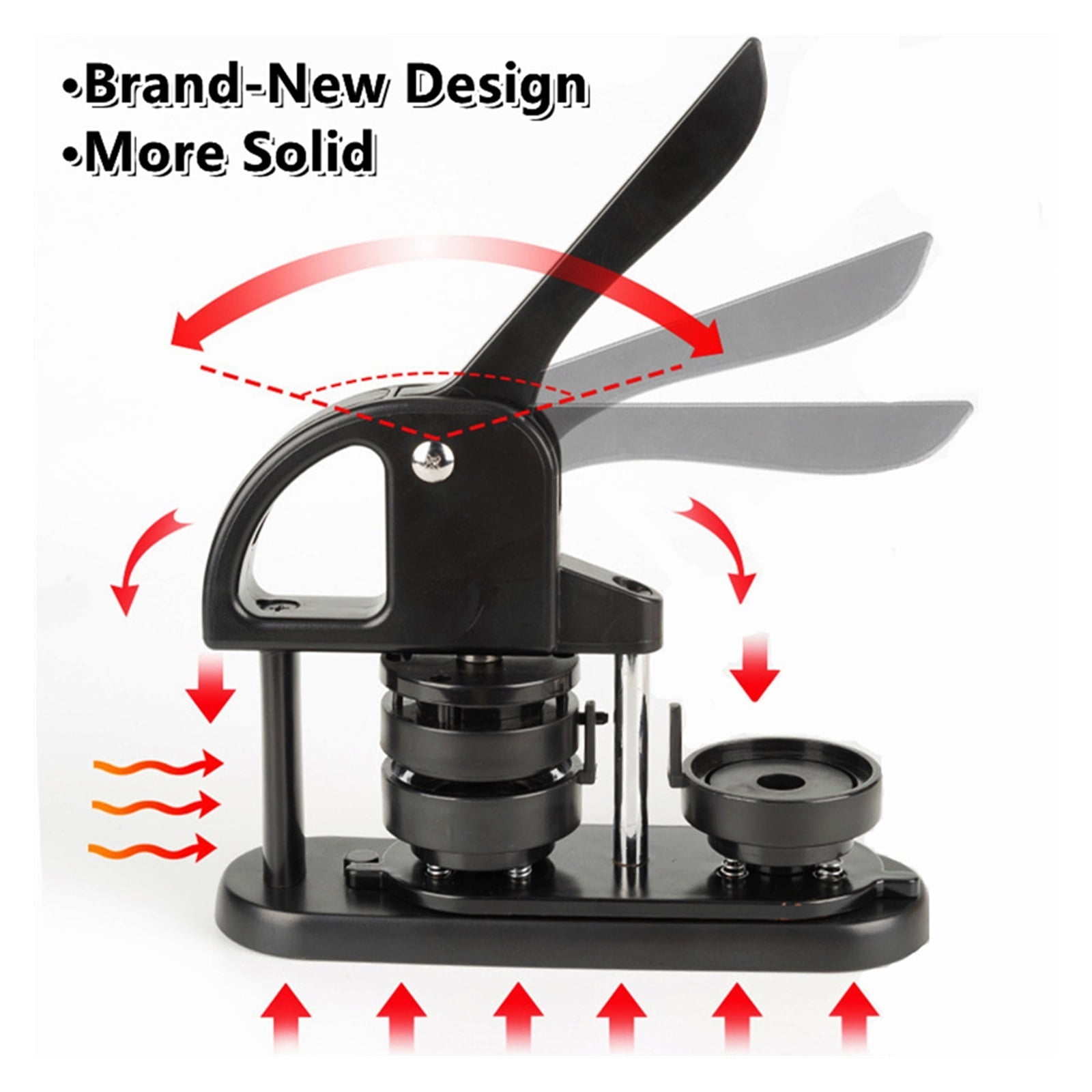 Black Button Maker Machine- Installation-Free, DIY Pin Badges Button Press Punch Tool Badge Press Maker Machine 25/32/37/44/58MM