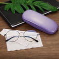 thumbnail image 6 of Glasses Case, 2 Pack PU Leather Hard Shell Portable Protective Concise Unisex Eyeglass Holder Sparkle, Purple, 6 of 6