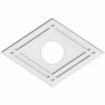 thumbnail image 2 of Ekena Millwork CMP28X18DD-06000 6 in. ID x 9.75 in. Rectangle Diamond Architectural Grade PVC Contemporary Ceiling Medallion, 2 of 4