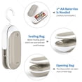 thumbnail image 3 of Blanco Mini máquina de sellado portátil Máquina de sellado térmico 2 en 1 Sellador de bolsas pequeño y práctico Mini sellador de bolsas térmicas con gancho para bolsas Chips Almacenamiento de alimentos Snack Bolsa fresca Rojo Verde, 3 of 5