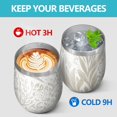 thumbnail image 4 of Floral 12oz Stainless Steel Insulated Wine Tumbler with Lid and Straw – Double Wall Vacuum Mug for Hot & Cold Drinks, 304 Steel Interior, Sweat-Free Design,Thanksgiving,Christmas, Spring,Flower, 4 of 5