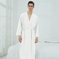 thumbnail image 5 of TAIAOJING Womens Plush Soft Robe Fluffy Ladies Men Couple Cloth Robe Sleepwear White Blue Polyester Dressing Gown Kimono Bath Robe Bathrobe For Hotel Home, 5 of 7