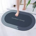 thumbnail image 4 of Luxcidy Modernized Magic Mat Bathroom, Modernized Bath Mat, Bath Mats for Bathroom, Bathroom Mat Quick Dry, Non Skid Waterproof Comfort Standing Rugs (Oval, 16x24in), 4 of 9