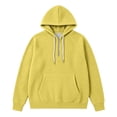 thumbnail image 4 of IWRICH Men's Hoodies Pullover Quarter Zip Casual Long Sleeve Drawstring Waffle Knit Hooded Sweatshirt with Pocket Yellow2 XS, 4 of 4