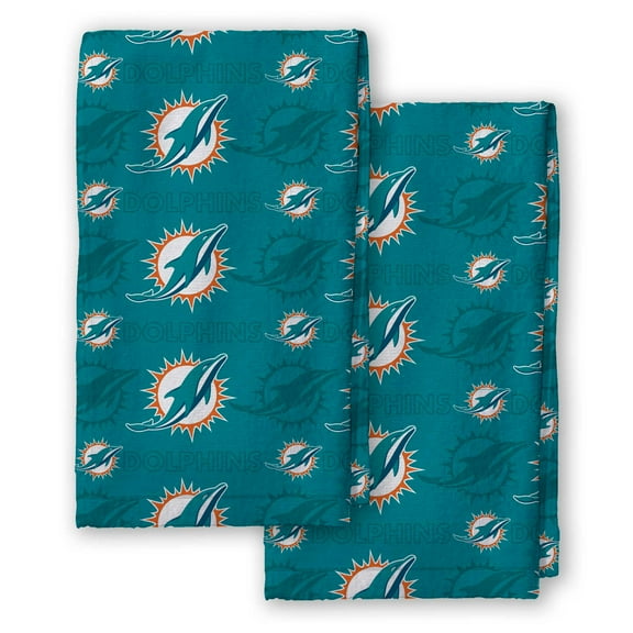 Pegasus Miami Dolphins 2-Pack Repeat Logo Dish Towel Set