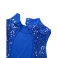 thumbnail image 6 of YONGHS Women Girls Shiny Sequins Lyrical Ballet Dance High Low Dress Leotard Costume Blue Small, 6 of 7