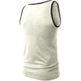 thumbnail image 2 of Men's Active Athletic Sleeveless T-Shirts with Contrast Binding Tank Top, 2 of 4