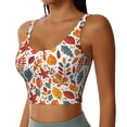 thumbnail image 2 of Balery Colorful Maple Leaves Sujetadores deportivos con espalda cruzada para mujer, acolchados, sin costuras, de alto impacto, ideales para yoga, gimnasio, entrenamiento y fitness.-X-Large, 2 of 8