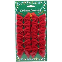 Christmas Bows Festival Bowknot Christmas Tree Decorations, (Red)