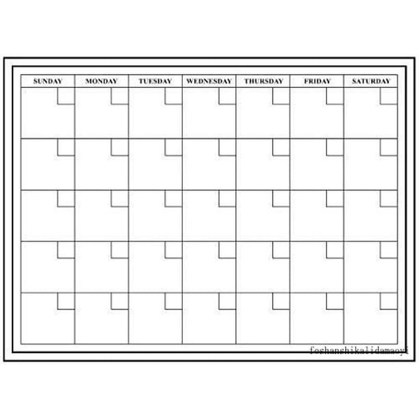 Monthly Dry Erase Calendar. 24X18 Large (Black) Wall Calendar Monthly