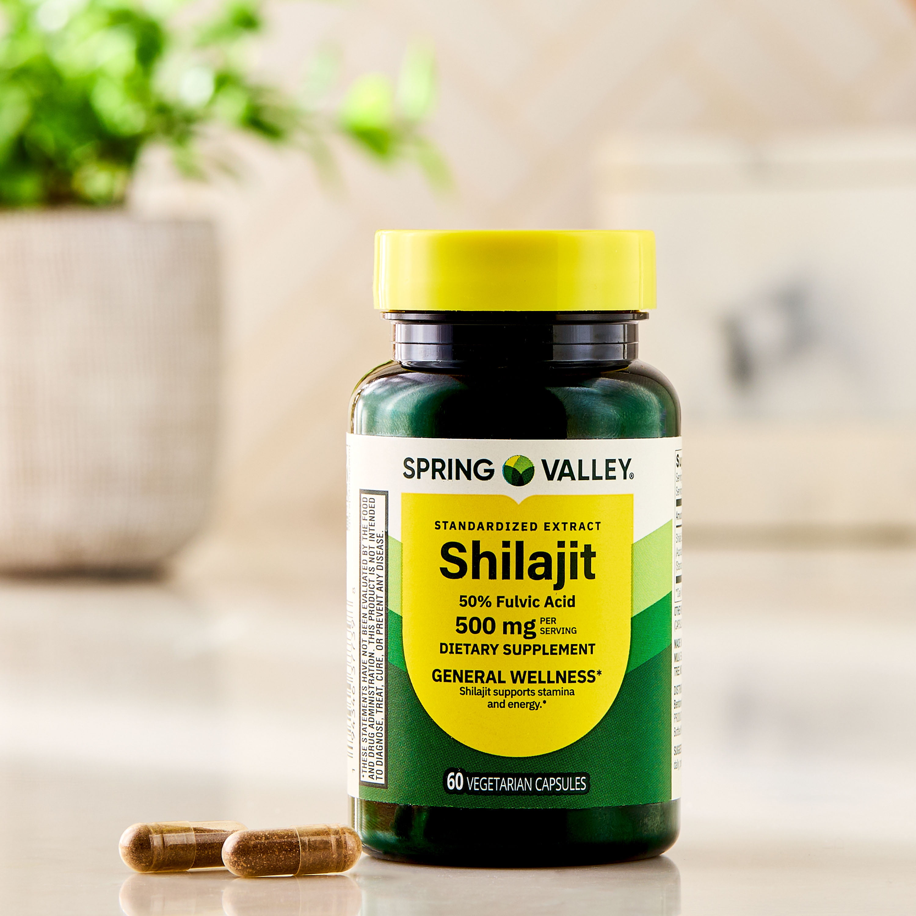 (3 pack) Spring Valley Shilajit 50% Fulvic Acid, 500mg, 60 Vegetarian Capsules