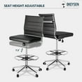 thumbnail image 5 of Okeysen Armless Drafting Chair, Tall Office Desk PU Leather Chair for Standing Desk, Drafting Stool with Mid Back, Rolling Stool with Footrest, Height Adjustable Swivel Task Chair for Home Office, 5 of 8