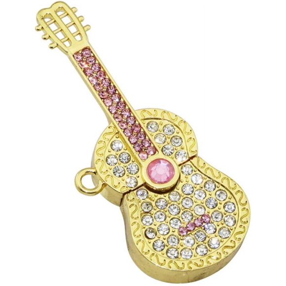 8Gb Metal Guitar Usb Flash Drive (Gold), 3.0 Model Usb Flash Drive, Data Storage Usb Flash Drive