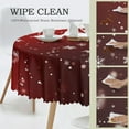 thumbnail image 3 of Round Tablecloth Snowflake Red Christmas Winter 60 Inch Table Cover for Dining Polyester Cloth with Scalloped Edges Stain Resistance Kitchen Picnic Party Restaurant Decoration, 3 of 6