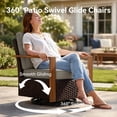 thumbnail image 3 of Unnifurnzi 4 Pieces Patio Furniture Set-High Back Patio Swivel Chairs Set of 2 with Outdoor Ottoman Wicker Patio Furniture for Deck Porch Poolside Balcony-Brown/Gray, 3 of 7