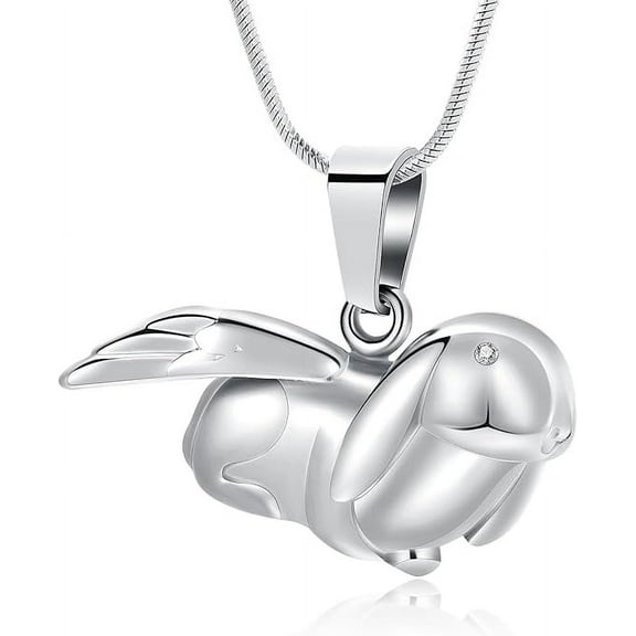 Cremation Jewelry Bunny Rabbit Urn Necklace for Ashes for Women Men Keepsake Memorial Ashes Urn Locket Ashes Keepsake Necklace for Loved One