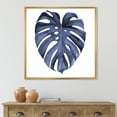 thumbnail image 2 of Designart 'Blue Watercolour Tropical Leaves III' Traditional Framed Canvas Wall Art Print, 2 of 5