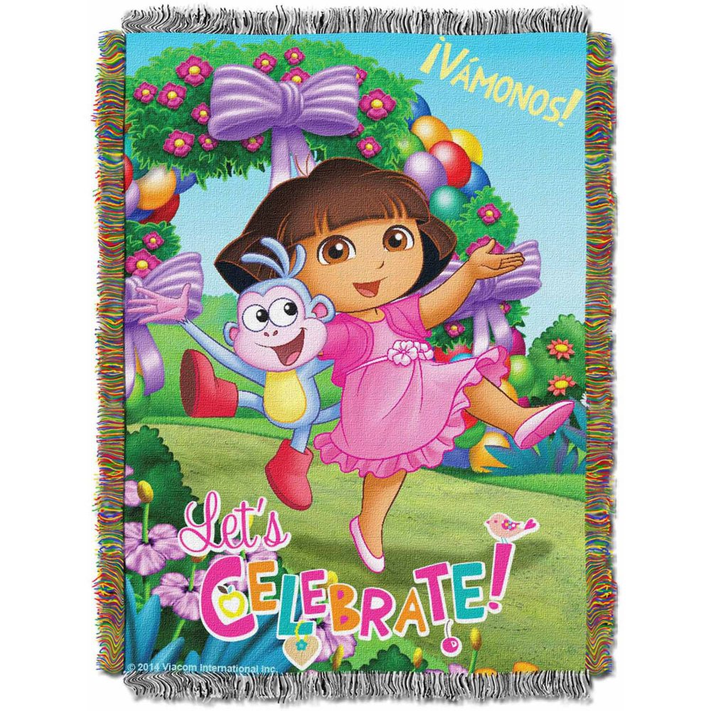 Nickelodeon Dora the Explorer "Celebrate Dora" 48" x 60" Woven Tapestry