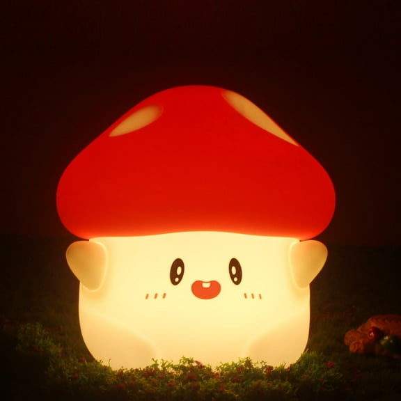 bright Night Light for Kids, Cute Night Lamp Bedroom Nightlight for Baby Girl Boy (Mushroom)
