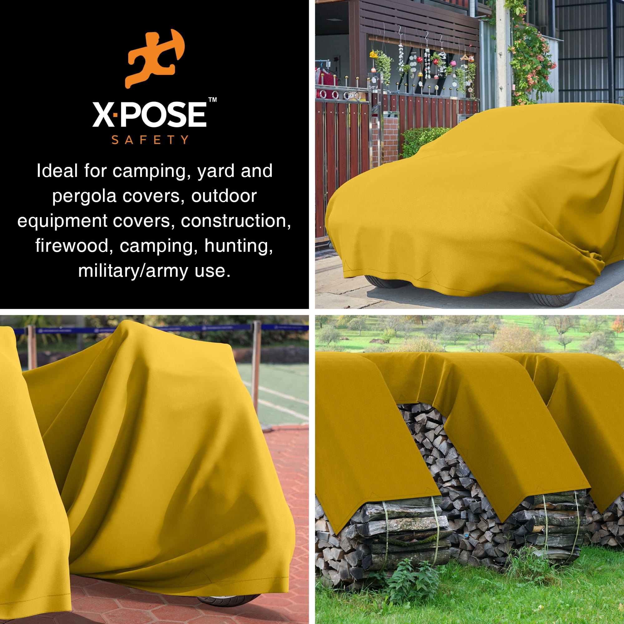 Xpose Safety Canvas Tarp - Tan 12' x 14' Duck Canvas Heavy