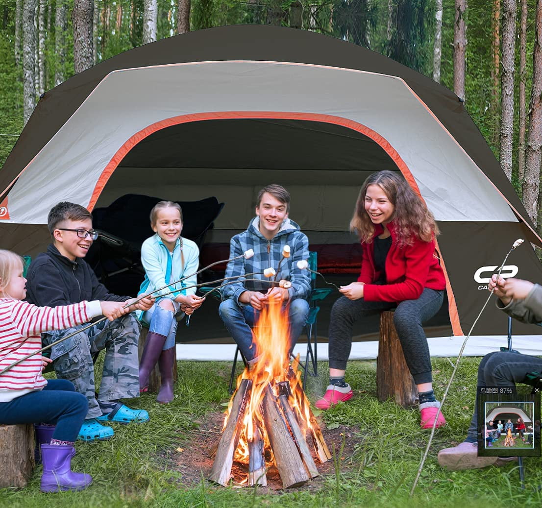 CAMPROS 6 Person Dome Tents with Removable Rain Fly Waterproof Windproof Family Dome Tent for Camping