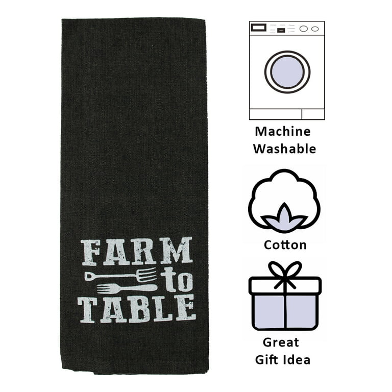 Elrene Farmhouse Living Sentiments Black/White Kitchen Towels (Set