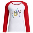thumbnail image 3 of CEHVOM T-shirt Décontracté à Manches Longues pour Femmes, Col Rond Raglan, Imprimé de la Saint-Valentin, 3 of 3