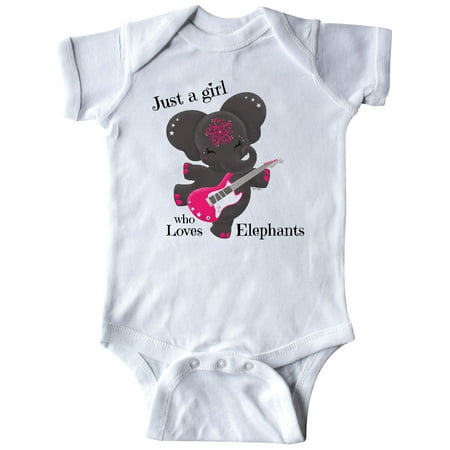 

Inktastic Just a Girl who loves Elephants musical Harmony Gift Baby Boy or Baby Girl Bodysuit