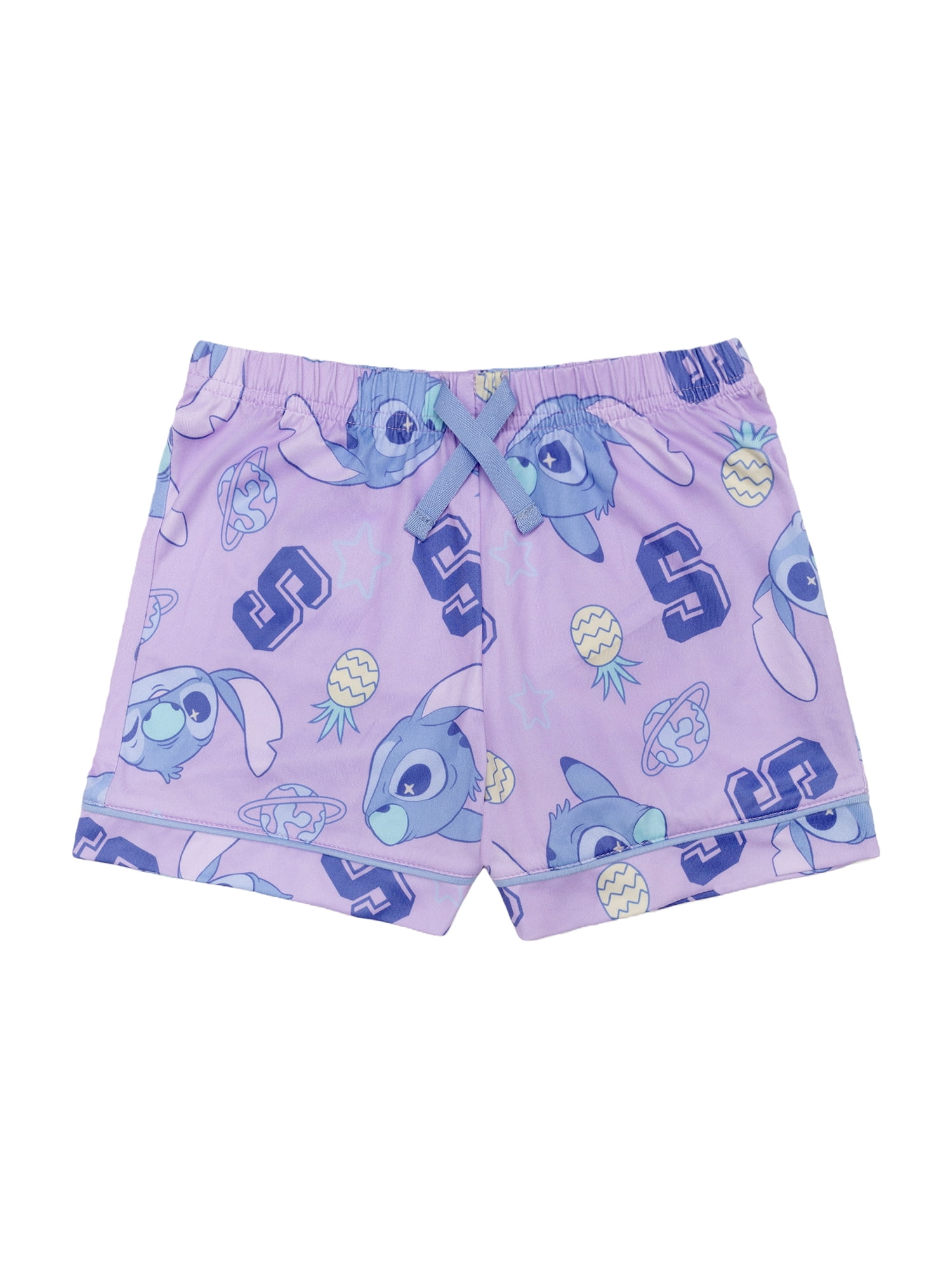 Lilo & Stitch Girls Button Front Top and Shorts Pajama Set, 2-Piece, Sizes 4-12