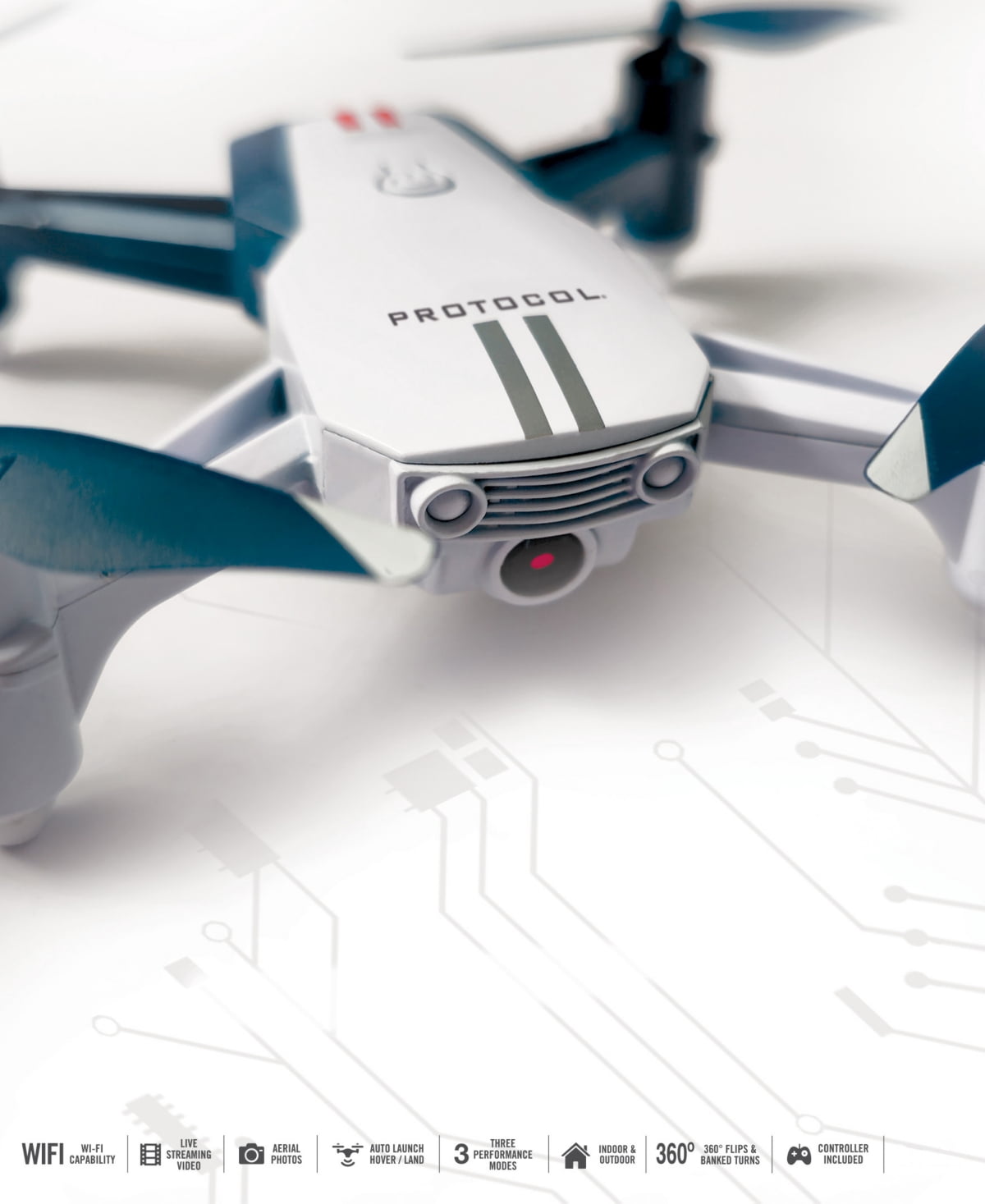 Protocol Forte Drone with Live Streaming Camera – White