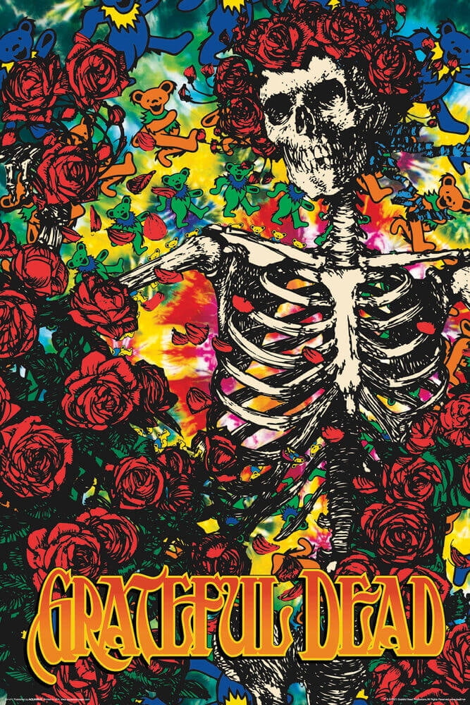 Grateful Dead 24" x 36" Skeletons & Roses Poster 