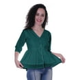 thumbnail image 6 of Moomaya Womens Cotton Peplum Top V-Neck Cotton Tunic Ethnic Blouse, 6 of 7