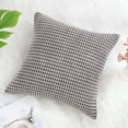thumbnail image 3 of Unique Bargains Texture Solid Decorative Throw Pillow Cover Grey Brown 18" x 18", 3 of 8