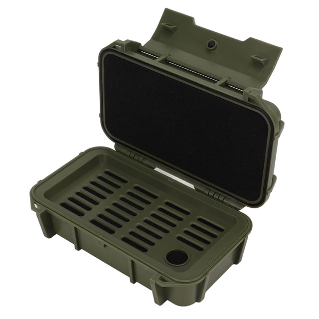 Waterproof Hard Carry Case, Shockproof Sealed Wear Resistant Double Layer Instrument Tool Box Durable For Outdoor Double Waterproof Box, Green