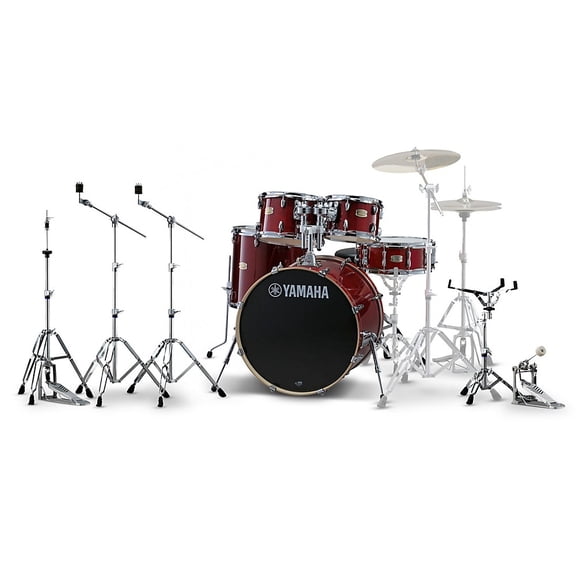 Yamaha Stage Custom Birch 5-Piece Shell Pack With 600 Series Double-Braced Hardware Pack - Cranberry Red