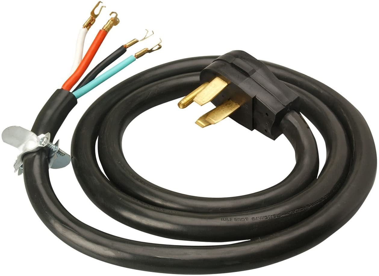 Woods 0762 6/2 8/2 SRDT 50-Amp Range and Dryer Appliance Cord, Black, 6-Feet