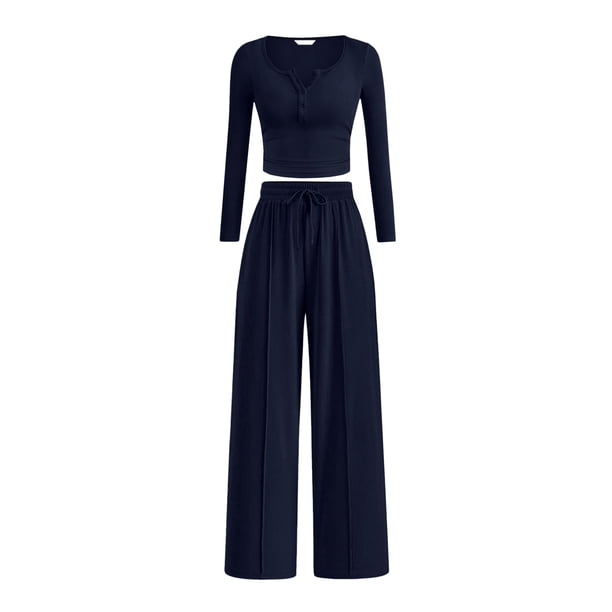 Conjunto Coordinado PRETTYGARDEN 2 Piezas Azul Marino XL para Lounge