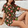 thumbnail image 4 of Rocae red green coffee cup for Two Piece Sleepwear Pajamas Sets for Women Soft Short-Sleeved Pjs with Lounge Shorts -Medium, 4 of 6