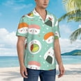 thumbnail image 5 of Fotbe Kawaii Sushi Hawaiian Shirt For Men Unisex Summer Beach Casual Short Sleeve Cotton Linen Button Down Shirts-Medium, 5 of 9