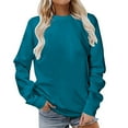 thumbnail image 2 of ylioge 3X-5X Plus Size Womens Crewneck Sweatshirts Long Sleeve Shirts Ladies Casual Solid Color Pullover Basic Going-Out Loungewear Sweatshirt Tops, 2 of 5