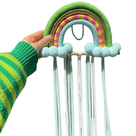 

Dream Lifestyle Hairpin Storage Strap Hairpin Storage for Kids Handmade Knitted Hair Clip Storage Strap Organize Accessorize with Rainbow Decorative Storage Belt