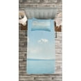 thumbnail image 3 of Ambesonne Blue White Quilted Bedspread Set 2 Pcs, Tropical Landscape, Twin Size, Blue White, 3 of 3