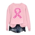 thumbnail image 3 of Olyvenn Women Breast Cancer Sweatshirt Pink Ribbon Sweater Cancer Awareness Long Sleeve Casual Fall Crewneck Pullover Pink S, 3 of 3