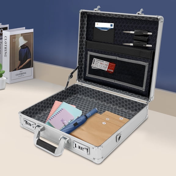 DENEST Hard Security Briefcase With Dual Combination Locks For Bussiness Men And Women